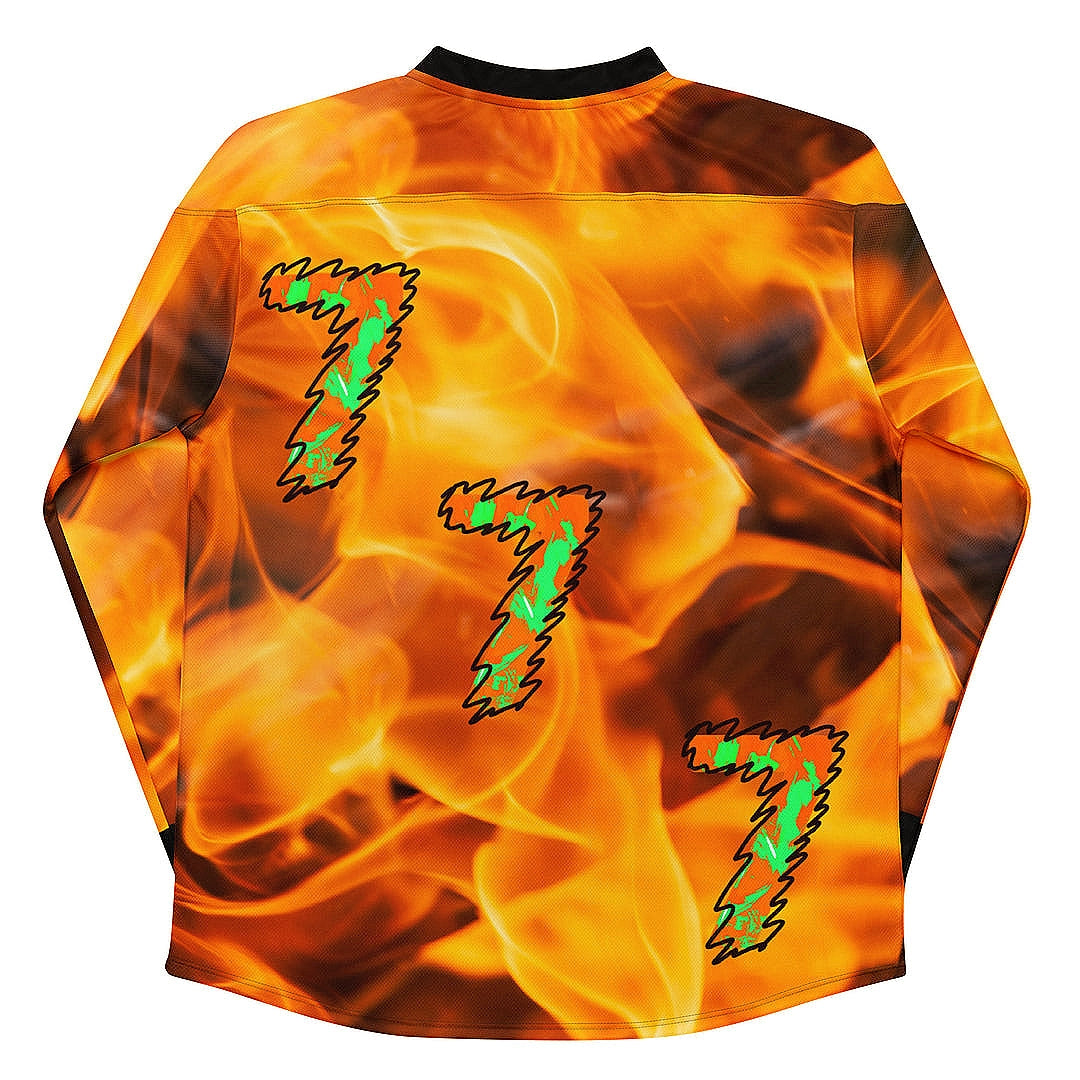 OVERSIZE BURNING SERIOUS HOCKEY JERSEY