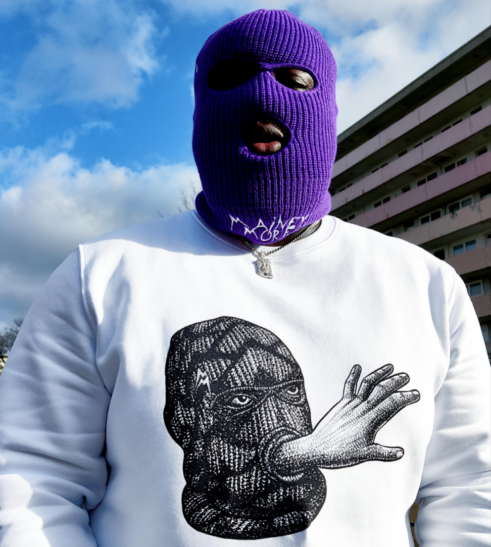 Unisex Bio Mainey Pullover / White / Printed Logo MASK