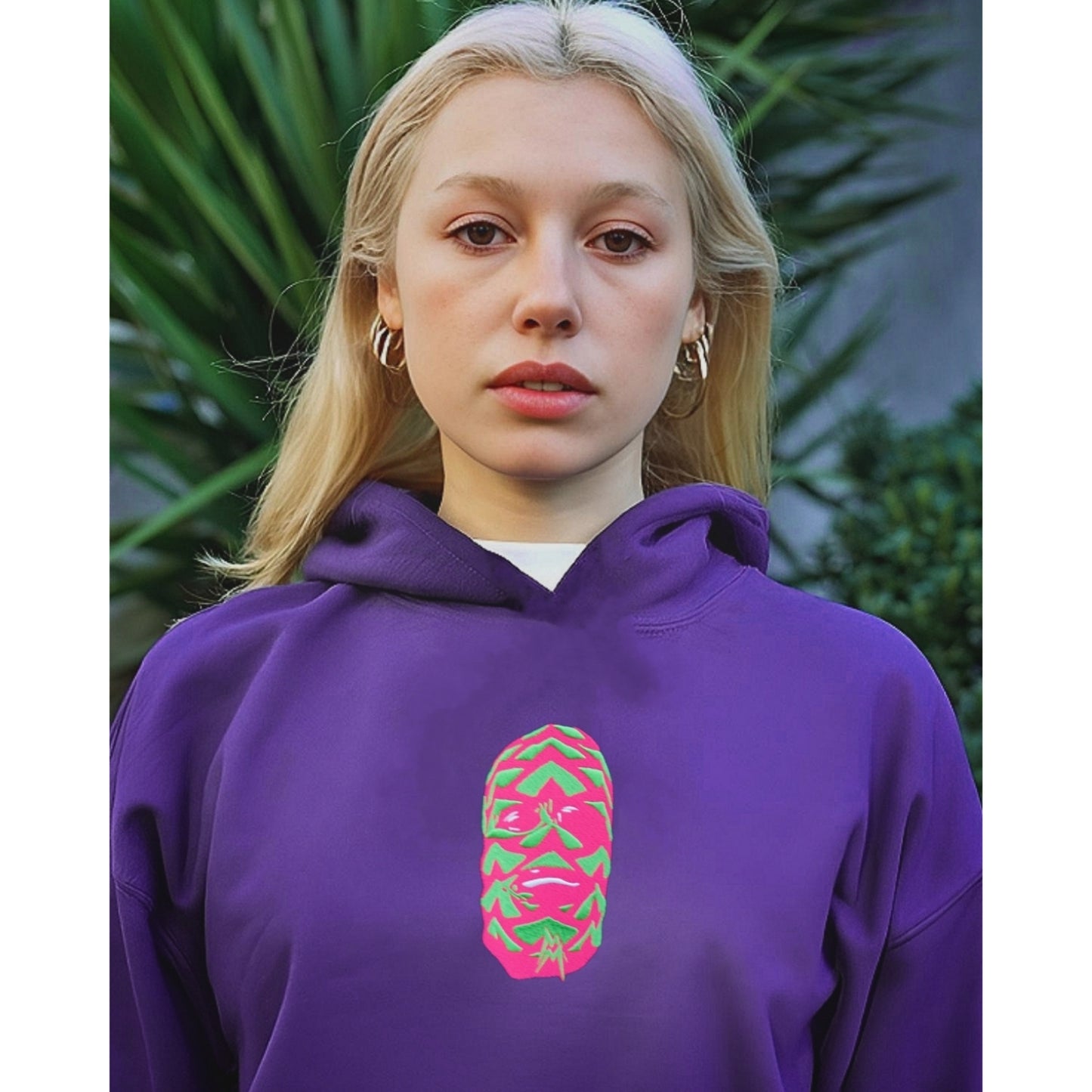 Unisex Iconic Mask Hoodie / Purple/