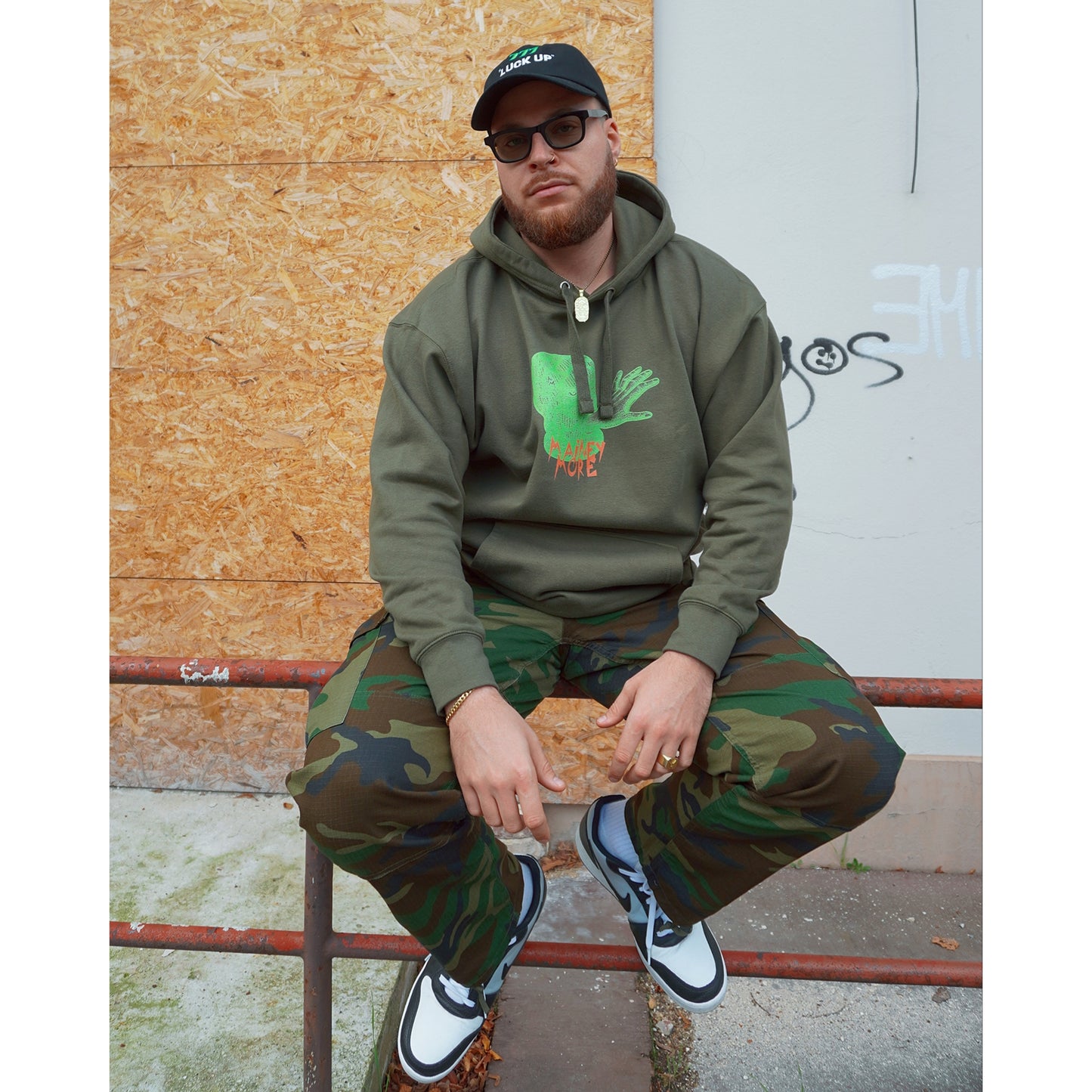 Unisex Olive Green Hoodie / Cybermatic /