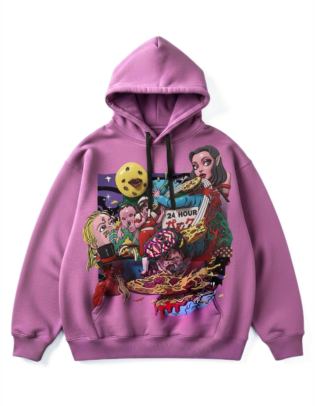 Nocturnal Lucid Feast Deep Pink Unisex Hoodie