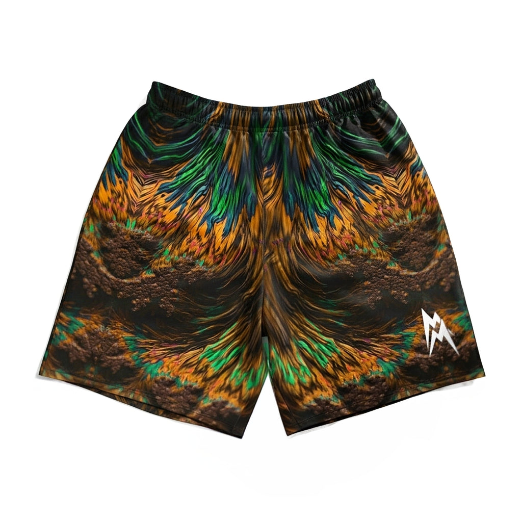 Mainey Psychedelic Mandarin Unisex Poly Shorts