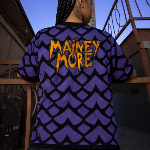 FRACTURED GRID KNIT TEE – VIOLET EDITION