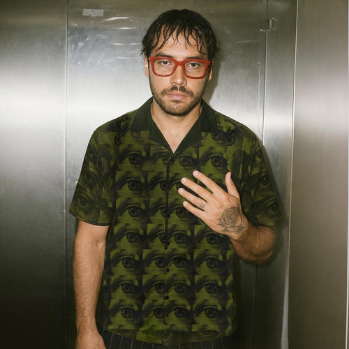 ALL EYES ON ME GREEN UNISEX BUTTON SHIRT