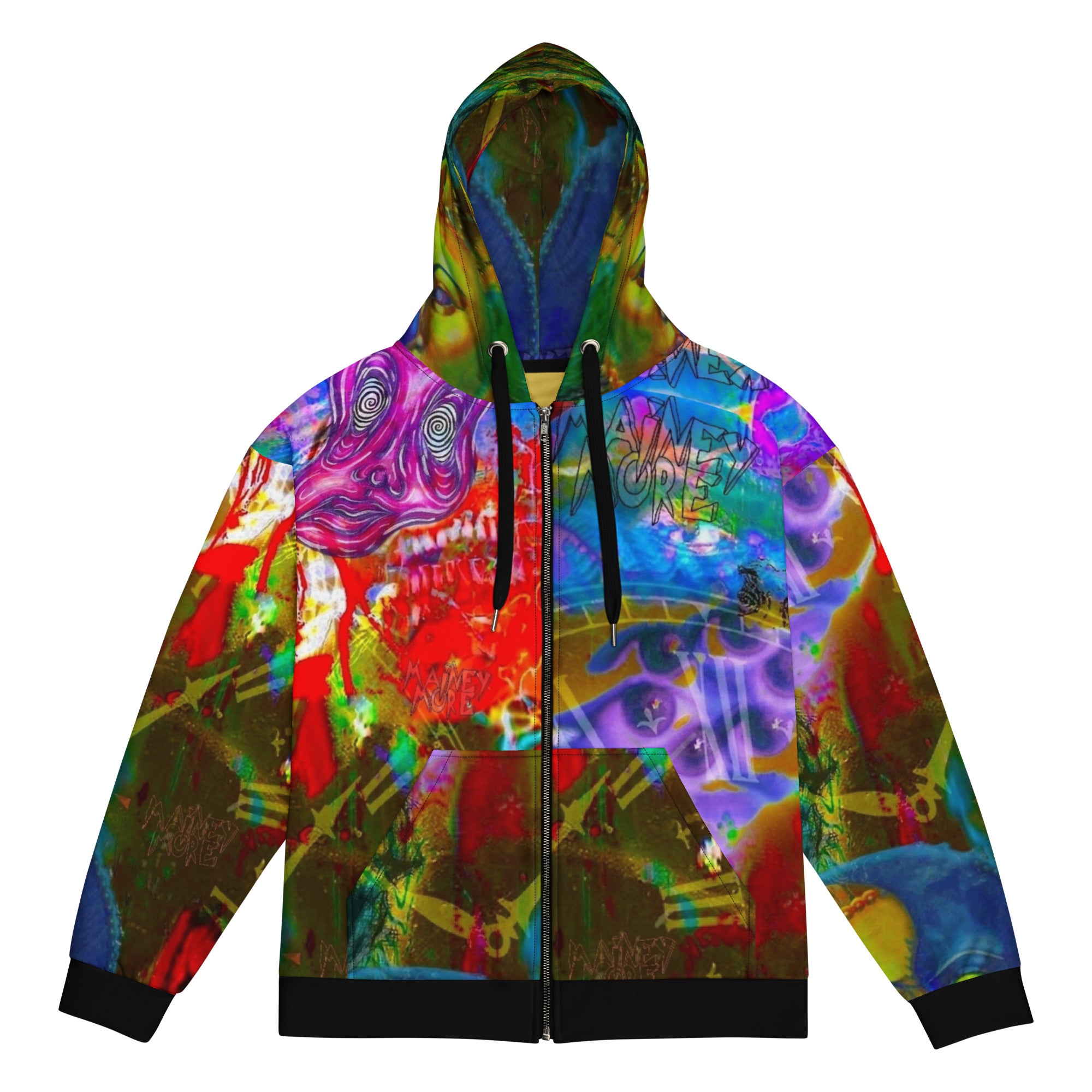 MAINEY TRAUMATIZED ZIP HOODIE