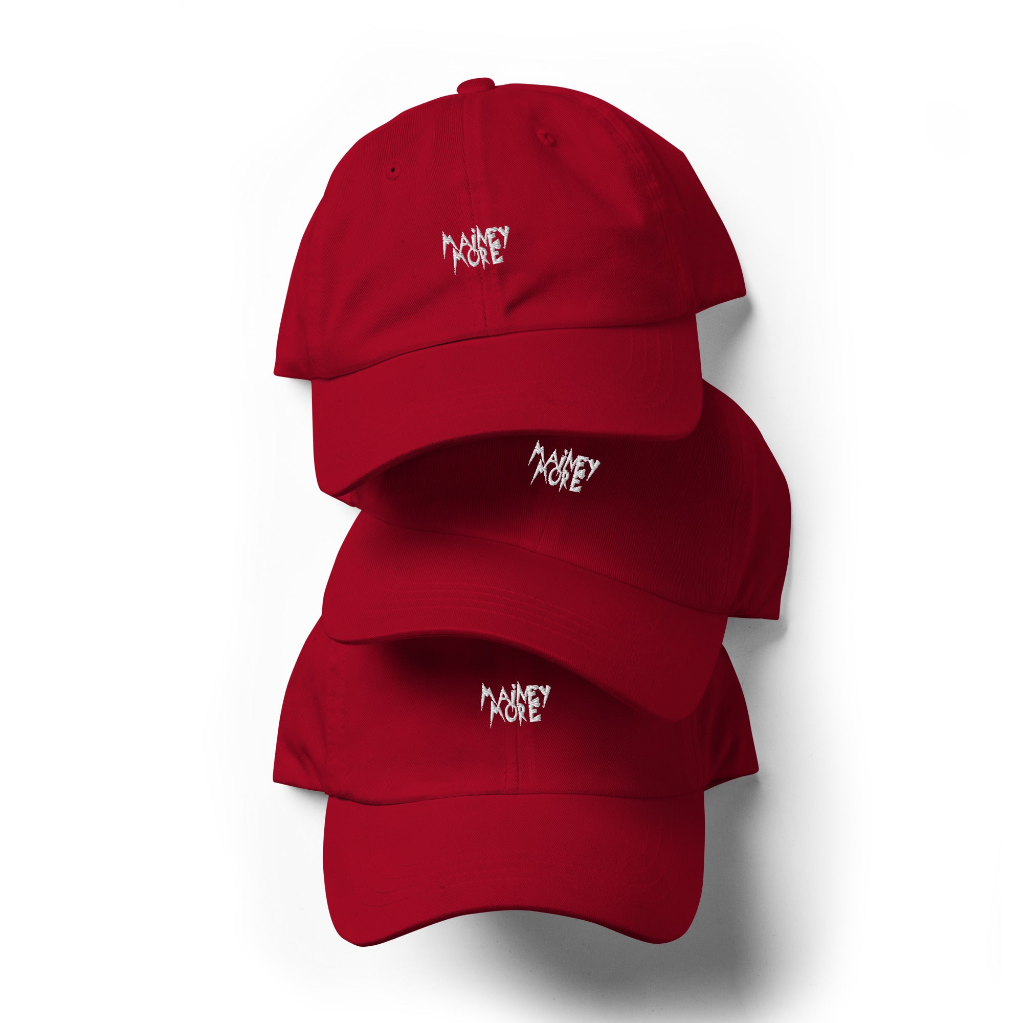 Mainey Low Panel Dad Hat / Red /