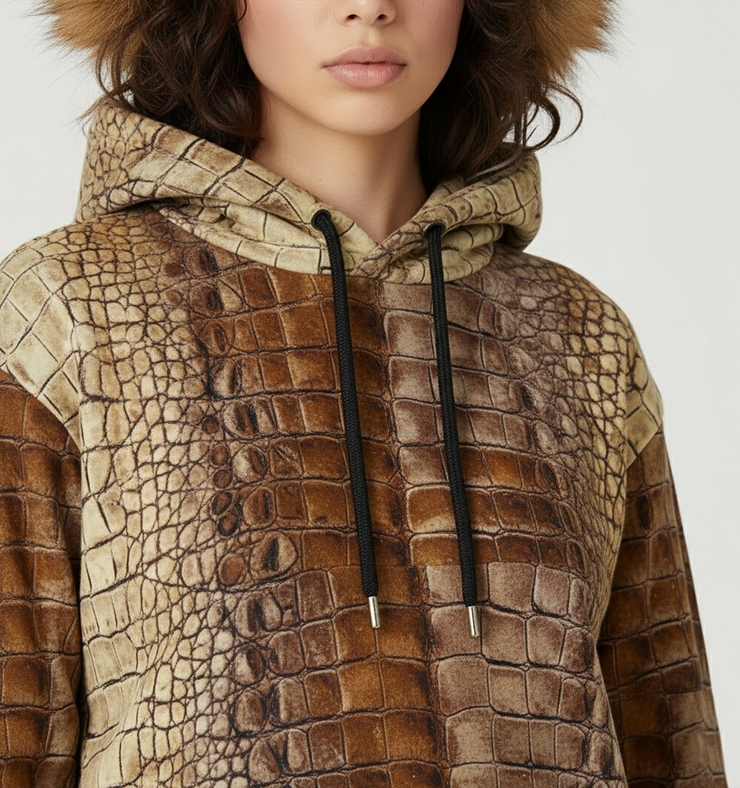 Limited edition croco print hoodie for art-inspired street culture