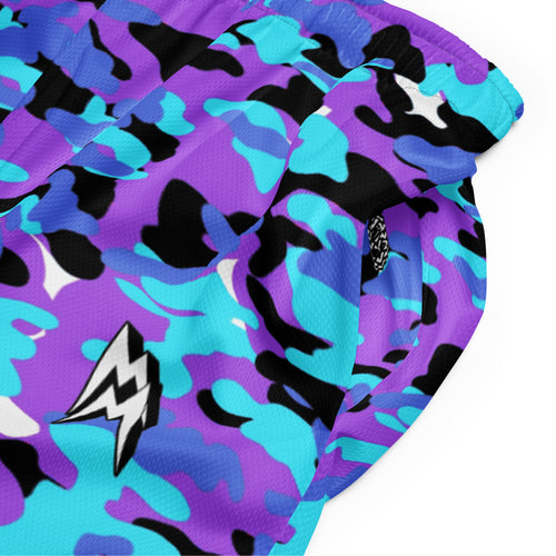 BLUE CAMOUFLAGE ATHLETIC SHORTS