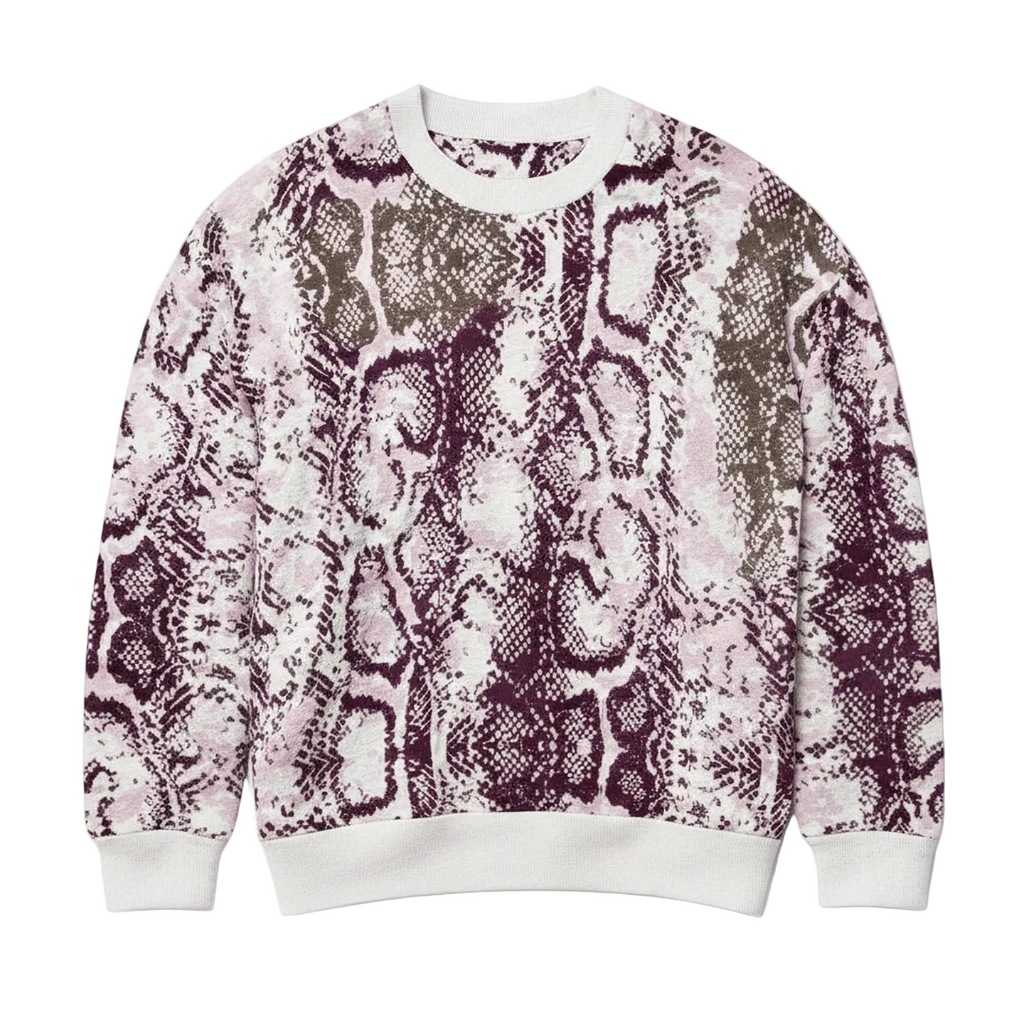 Relaxed fit knit sweater with the Ophidian pattern in a soft cotton blend