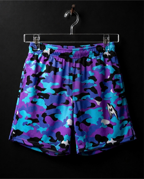 BLUE CAMOUFLAGE REGULAR FIT UNISEX ATHLETIC SHORTS