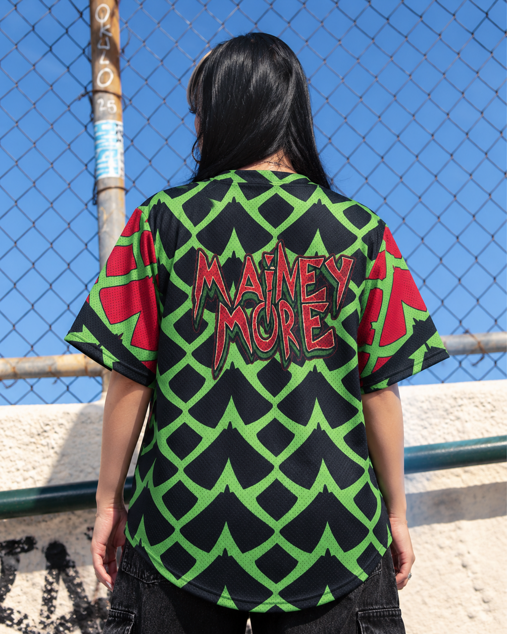 Recycled Vertebra Baseball Jersey – MAINEY MORE, view 5