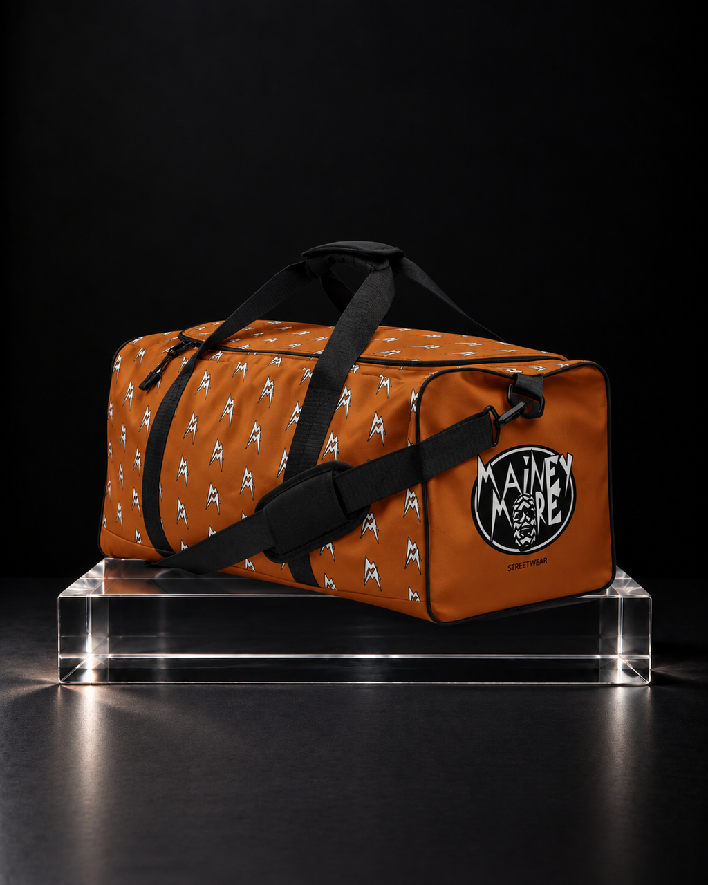Mainey Duffle Bag in Brown with White MM Logo