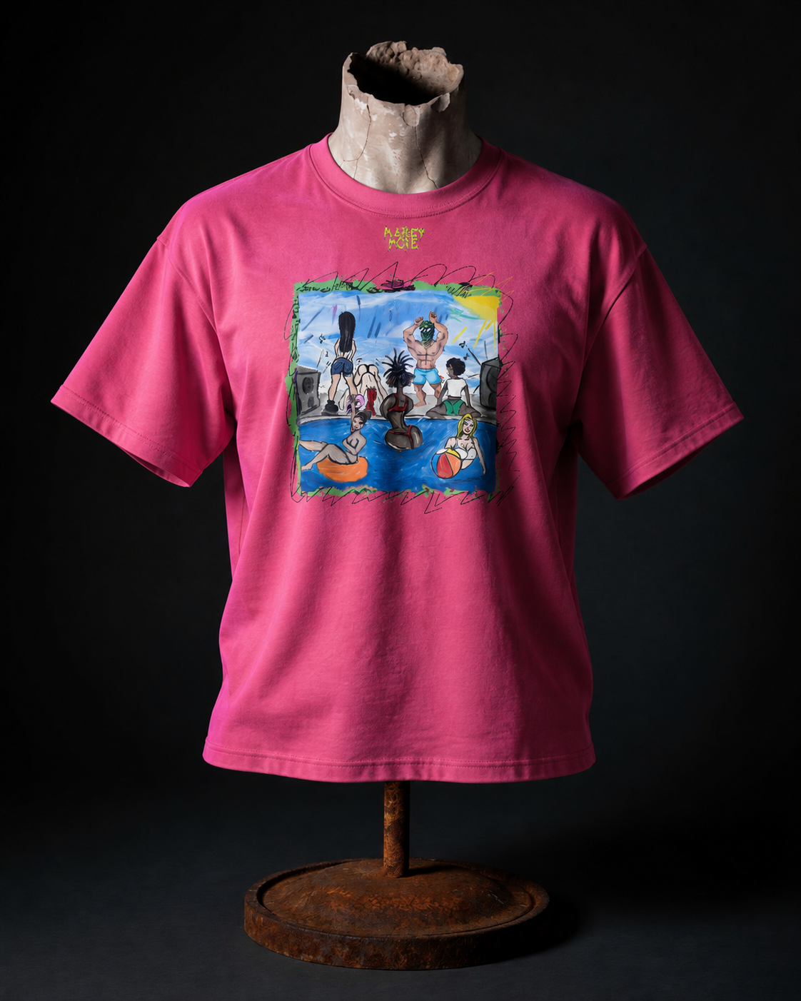 DRIP OR DROWN HOT PINK RELAXED FIT UNISEX  TEE