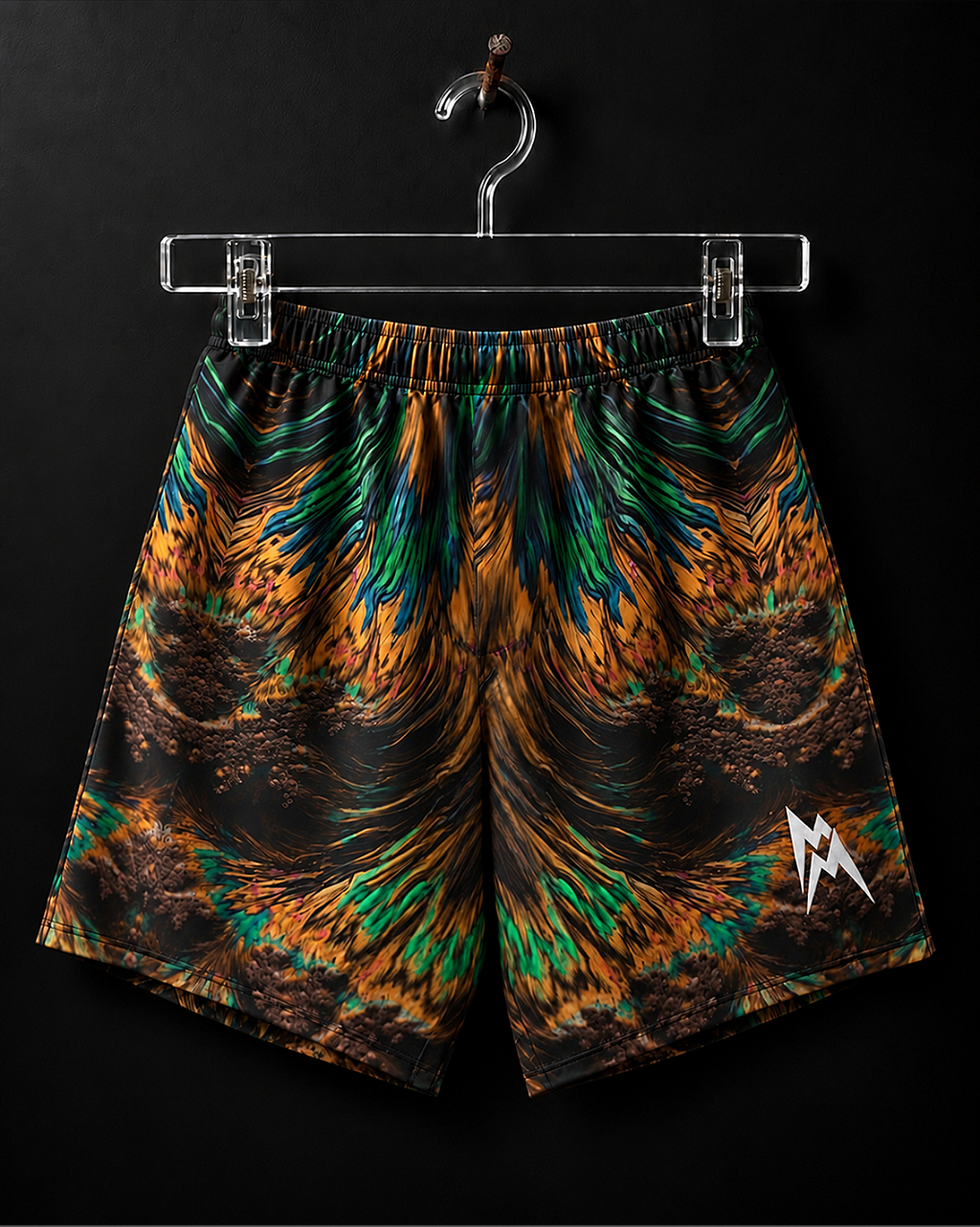 Mainey Psychedelic Mandarin Regular Fit Unisex Poly Shorts