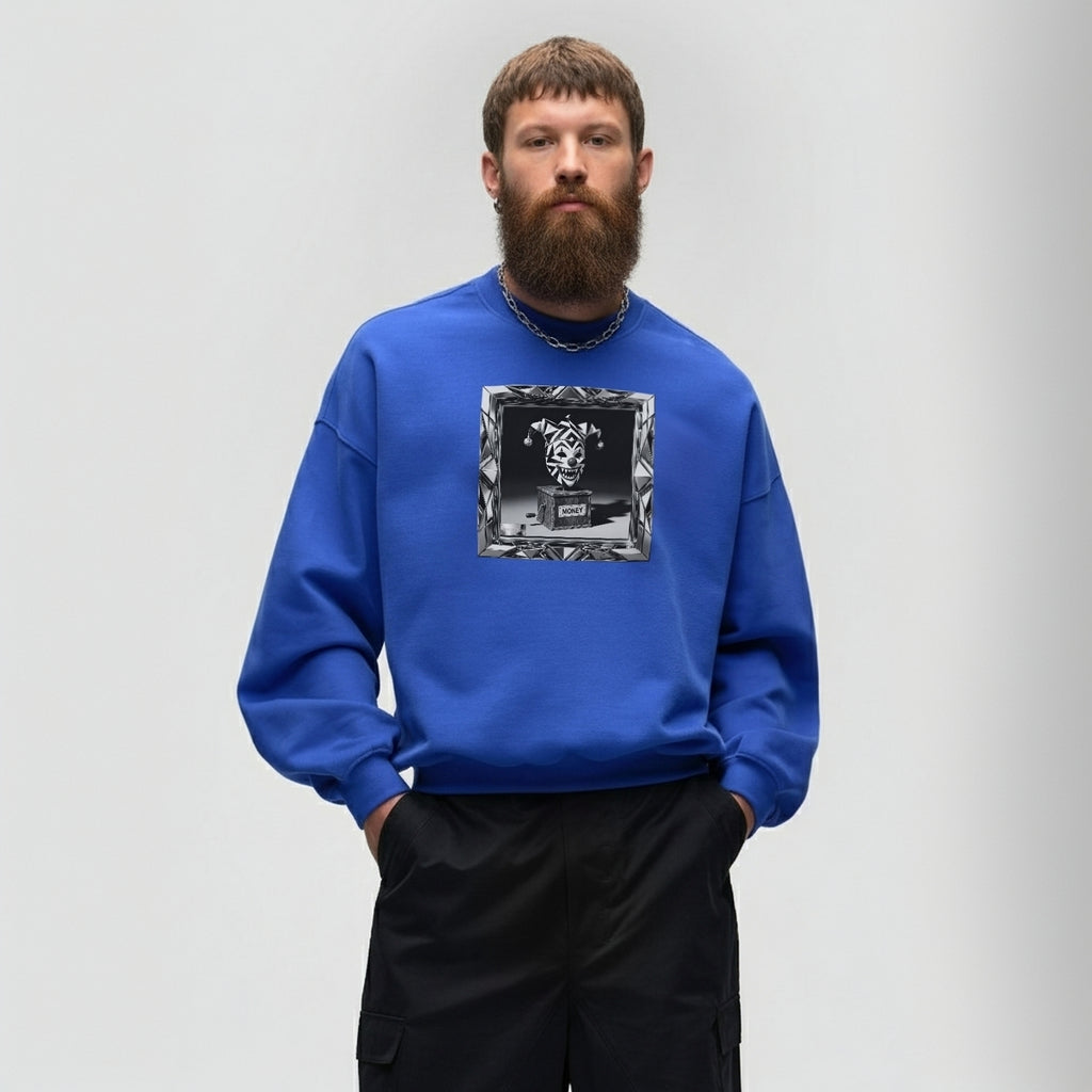 MONEY REBELLION BLUE REGULAR FIT UNISEX PULLOVER