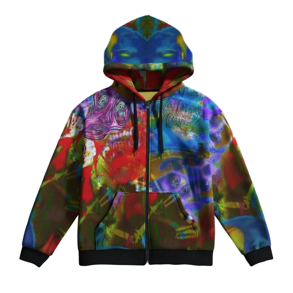 Mainey Traumatized Relaxed Fit Unisex Poly Zip Hoodie