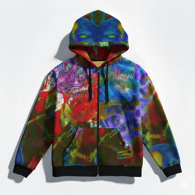 MAINEY TRAUMATIZED ZIP HOODIE
