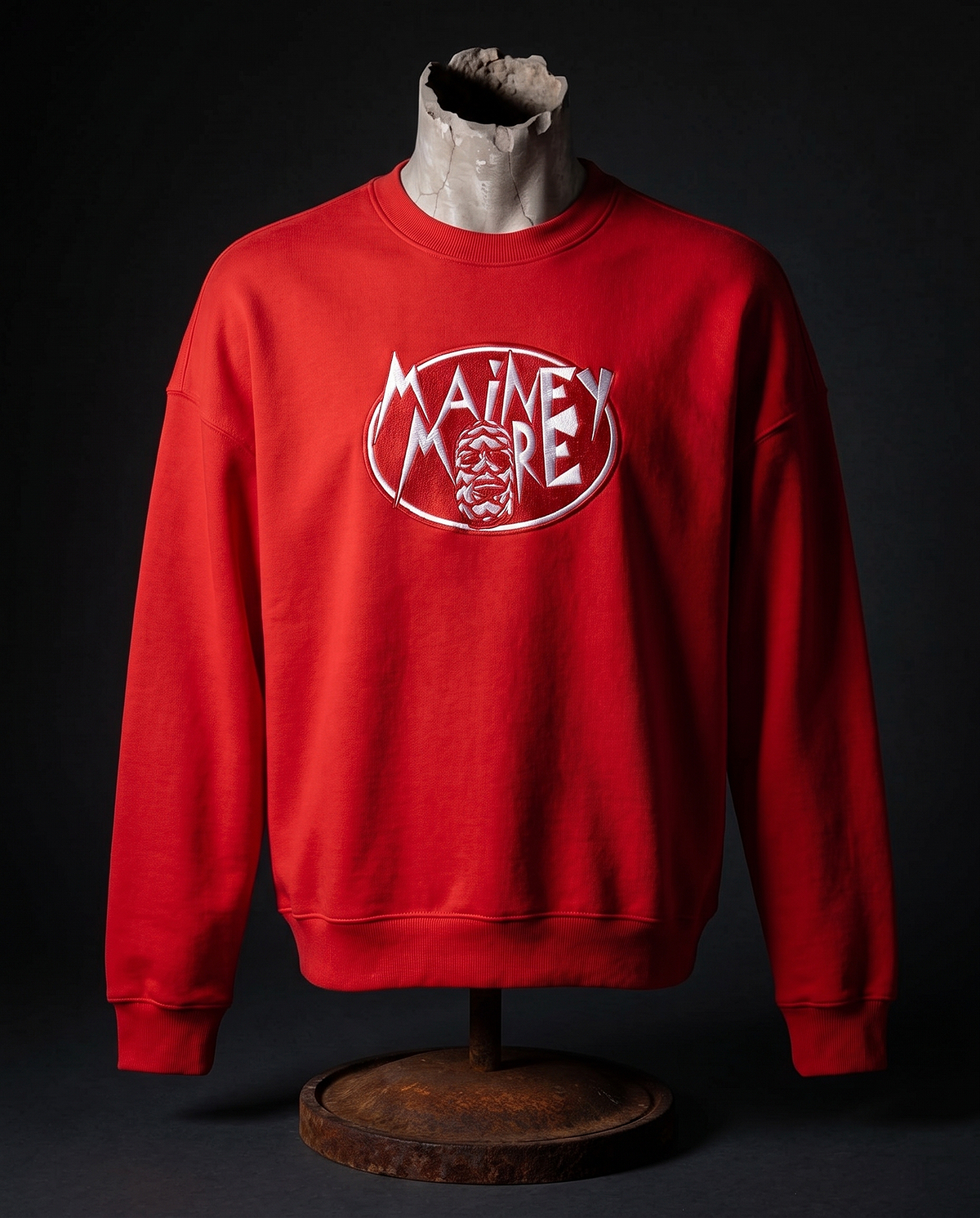 Icon Embroidered Red Regular Fit Unisex Pullover