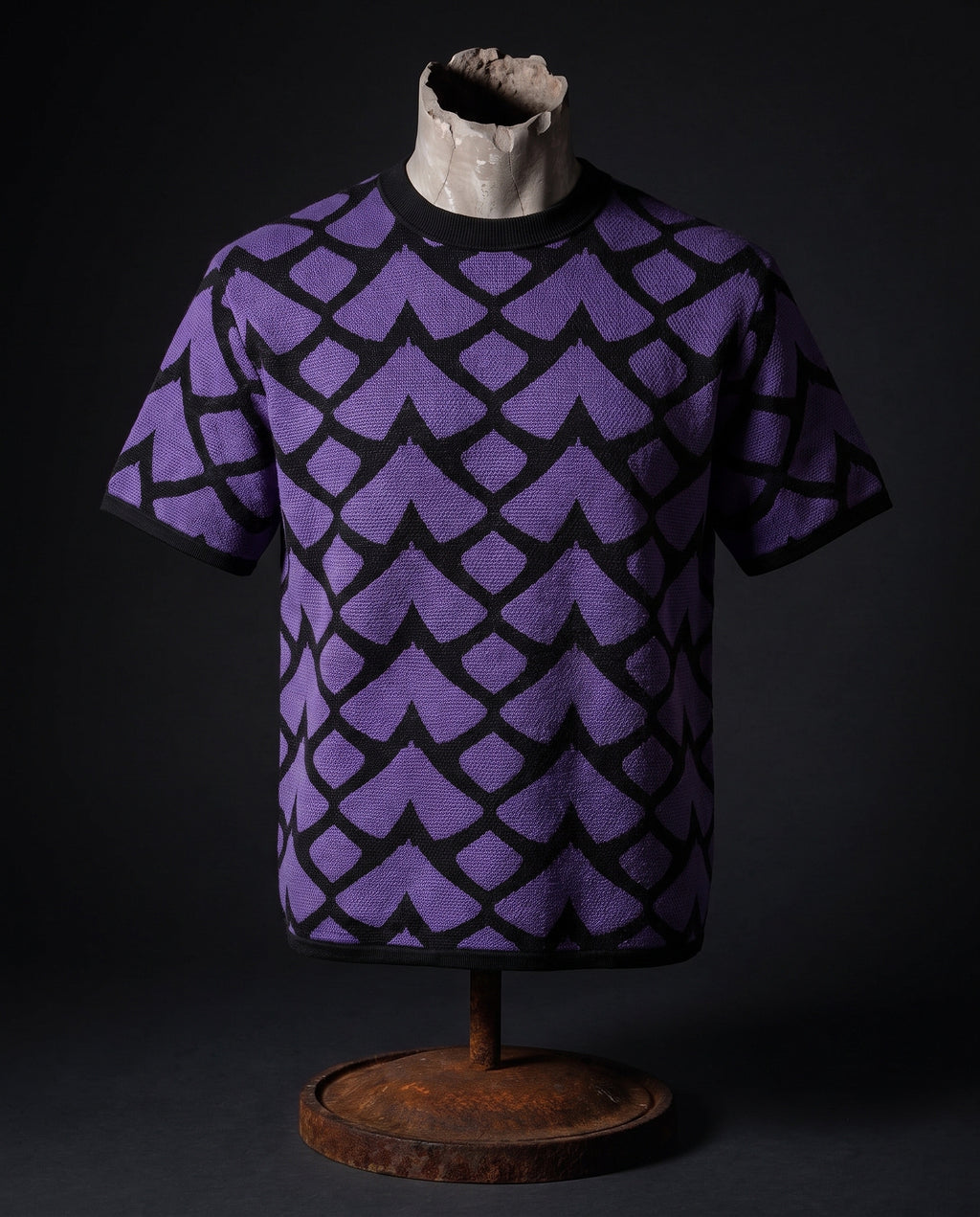 THE SCALE — FRACTURED GRID REGULAR FIT VIOLET UNISEX KNIT TEE