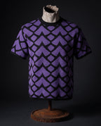 THE SCALE — FRACTURED GRID REGULAR FIT VIOLET UNISEX KNIT TEE