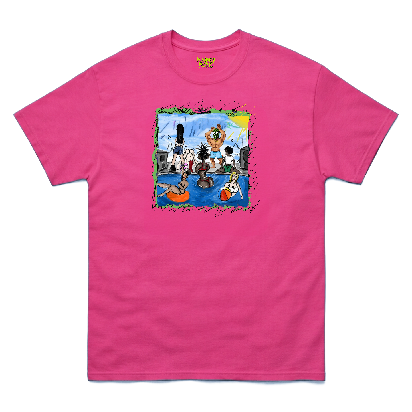 DRIP OR DROWN HOT PINK RELAXED FIT UNISEX  TEE