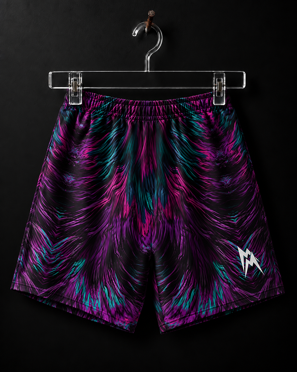 Mainey Psychedelic Regular Fit Unisex Poly Shorts