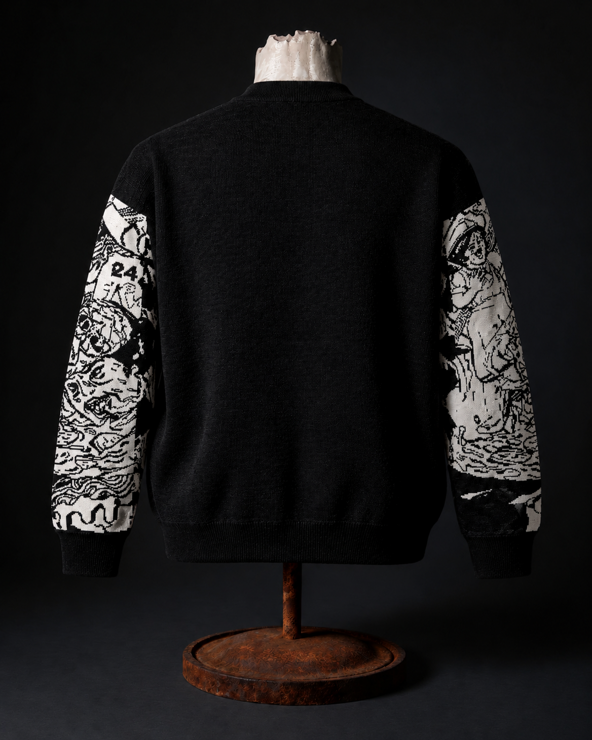 LUCID FEAST SCHWARZ RELAXED FIT UNISEX STRICKPULLOVER