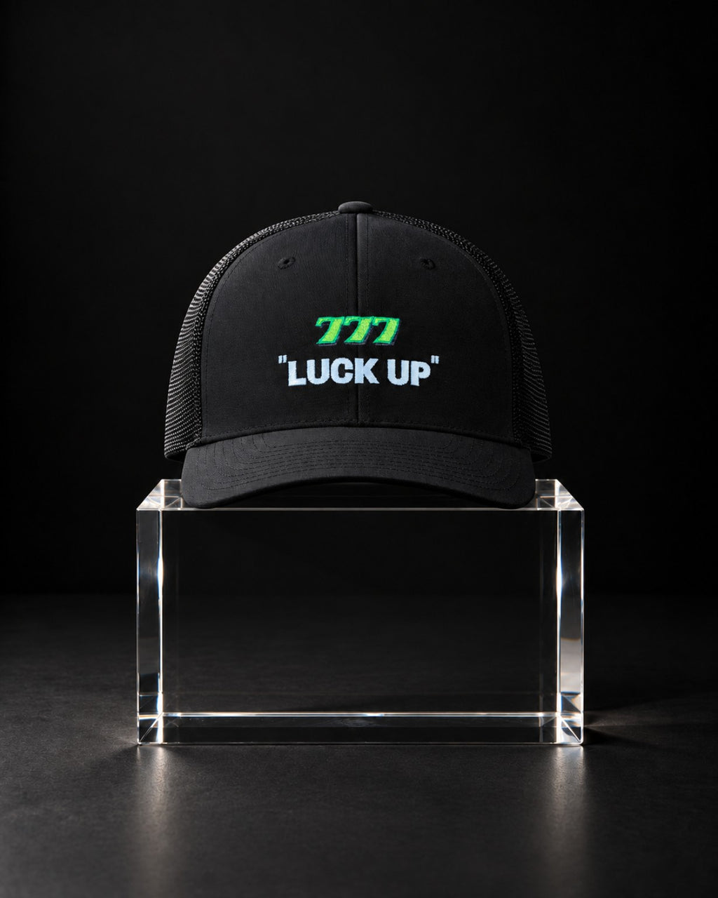 Unisex Curved Trucker Cap 777 Luck Up