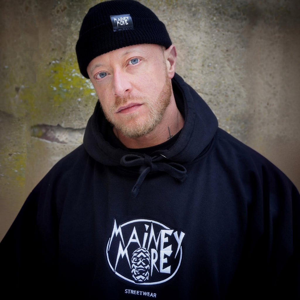 ICON EMBROIDERED REGULAR FIT BLACK UNISEX HOODIE