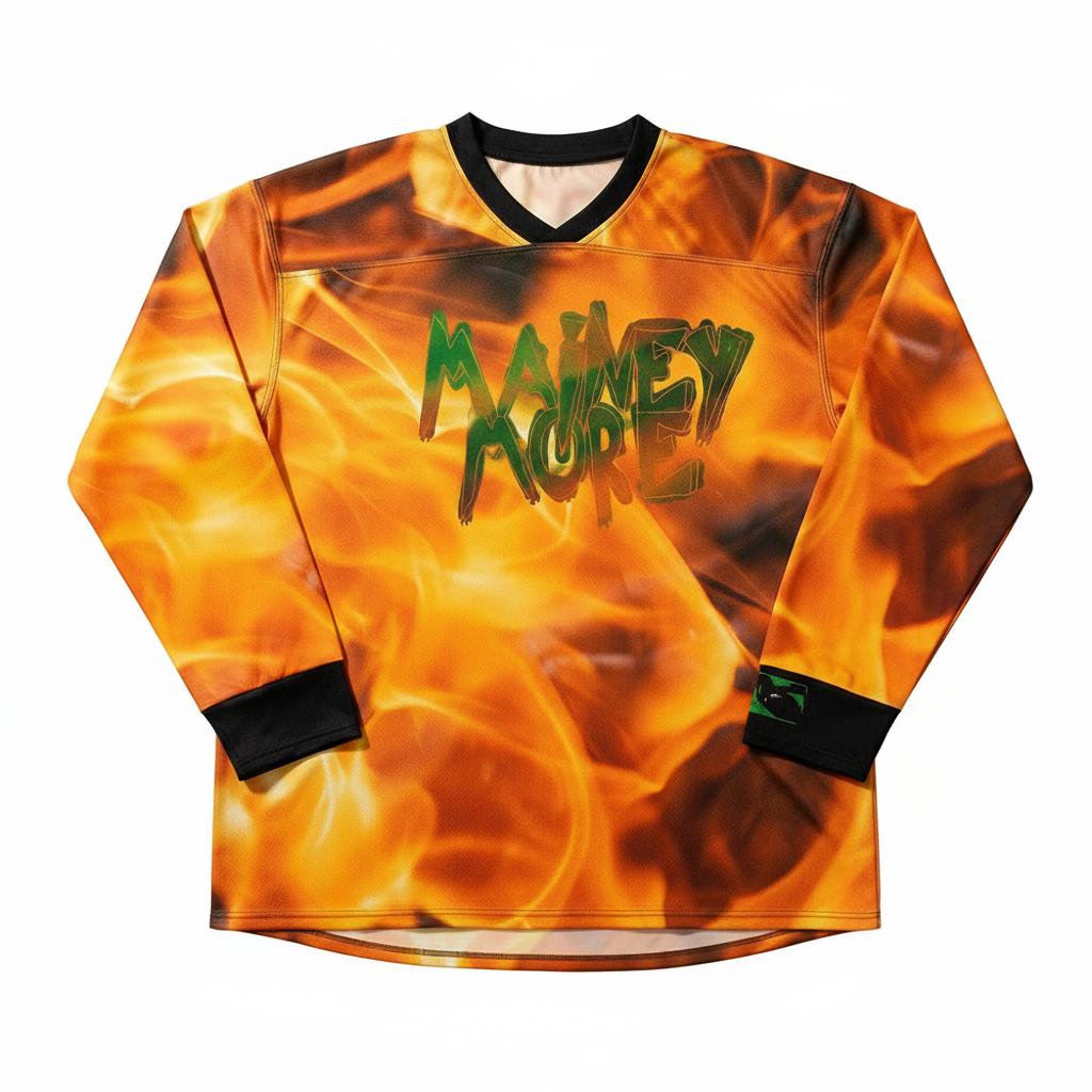 OVERSIZE BURNING SERIOUS HOCKEY JERSEY