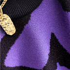 FRACTURED GRID VIOLET UNISEX KNIT TEE