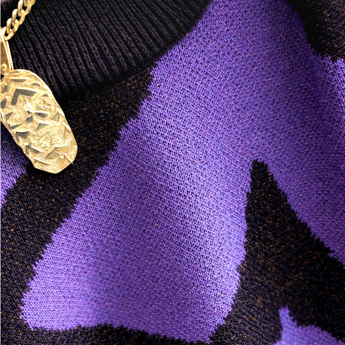 FRACTURED GRID VIOLET UNISEX KNIT TEE