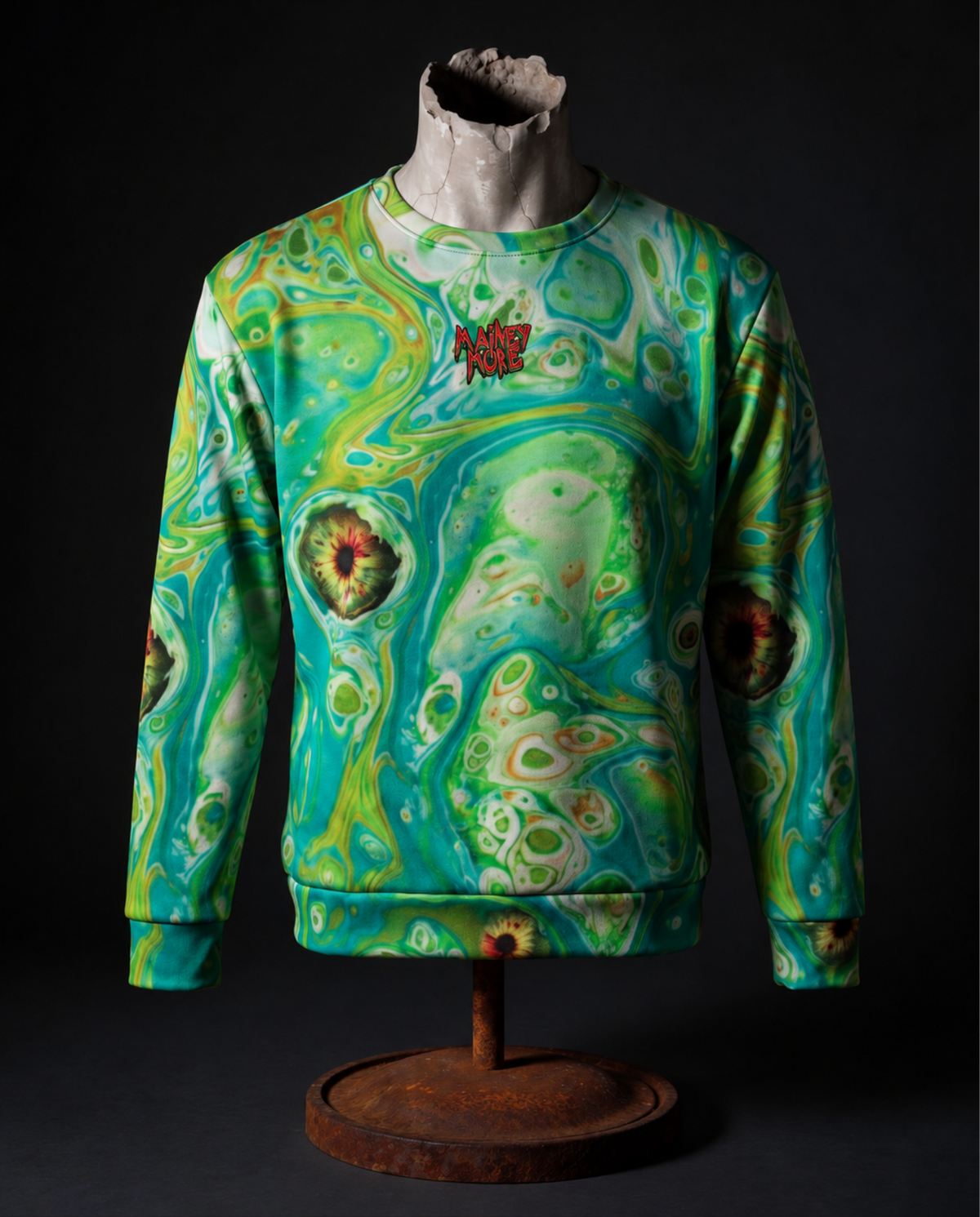 Inside Evil Regular Fit Unisex Poly Pullover in Green