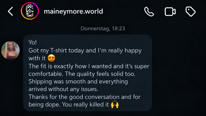 Message from a customer