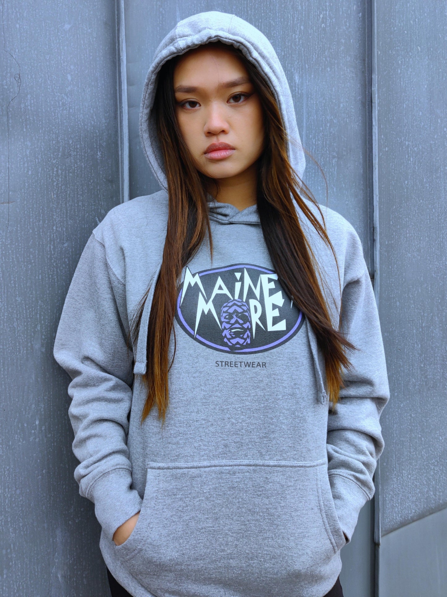 Unisex - Mainey Hoodie / Printed Logo Purple