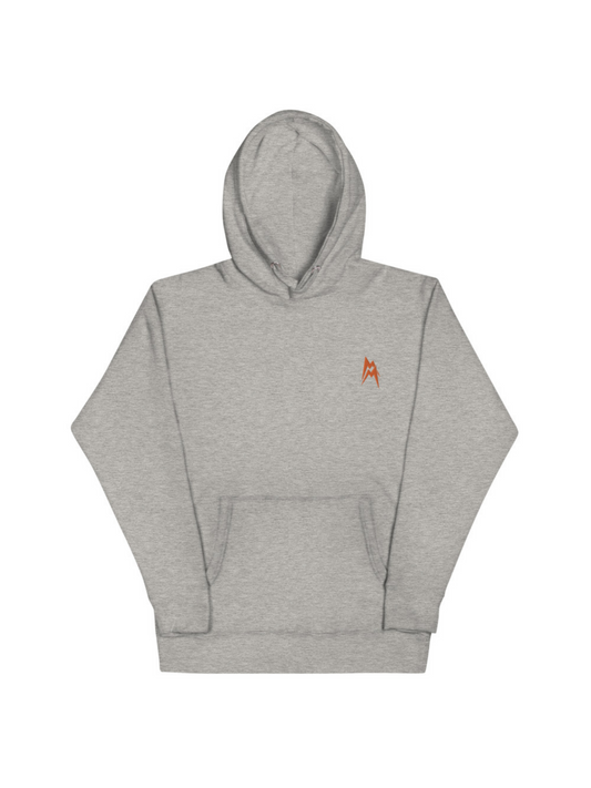 Unisex - Mainey Hoodie / Grey / Gesticktes Logo Orange