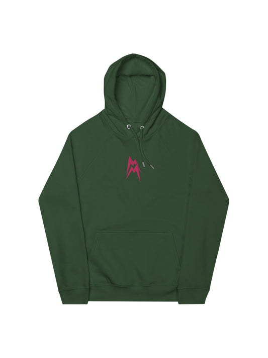 Unisex Mainey HOODIE / Green / Embroidery Pink /