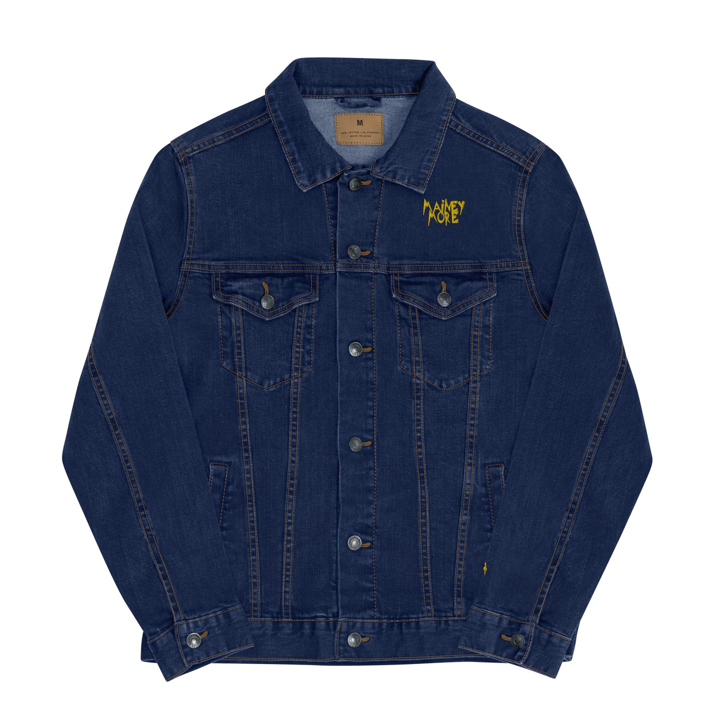 Unisex Mainey Denim Jacket / Back Embroidery Yellow